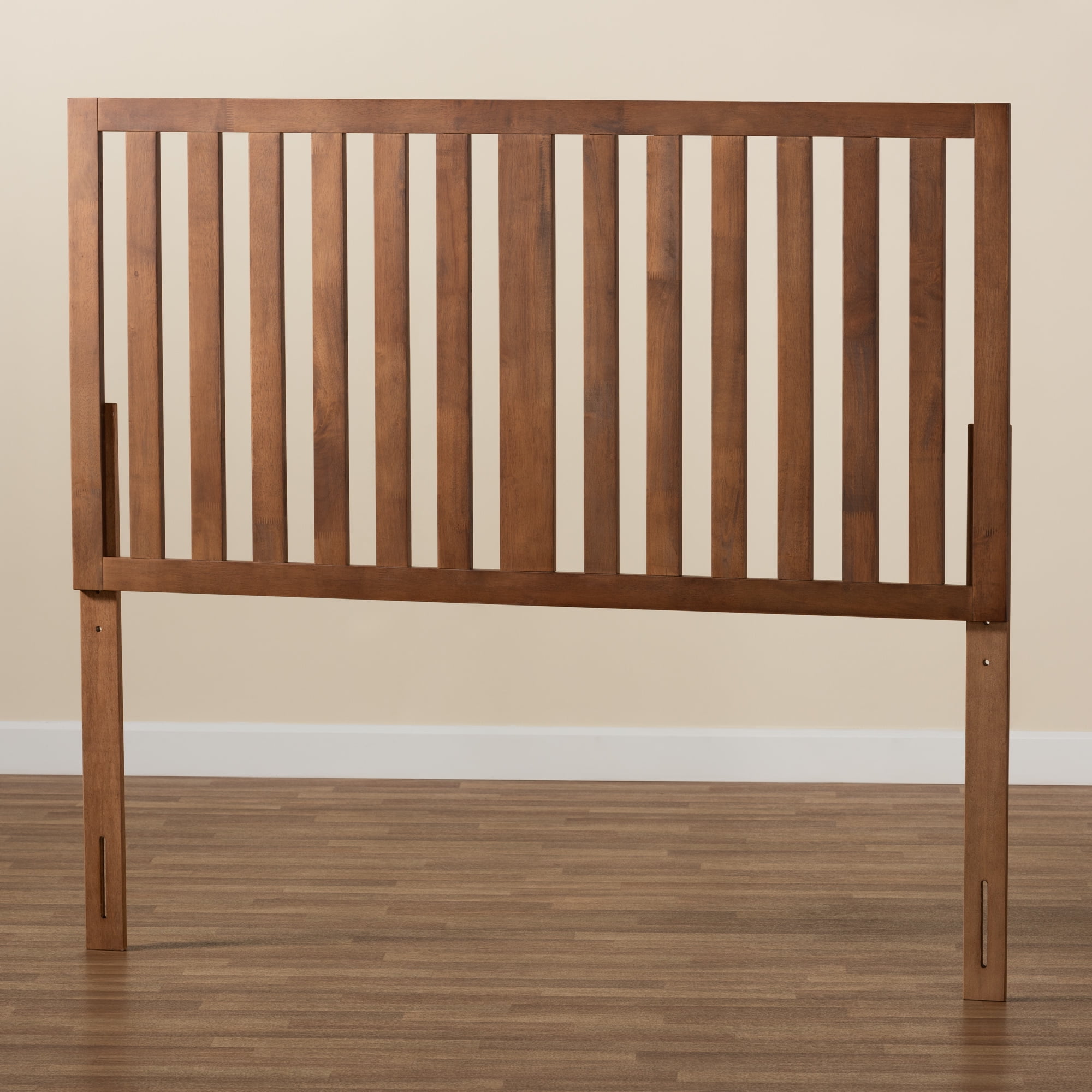 Baxton Studio Oren Contemporary/Modern Slat Back Support Engineered Wood Headboard, Queen, Ash Walnut