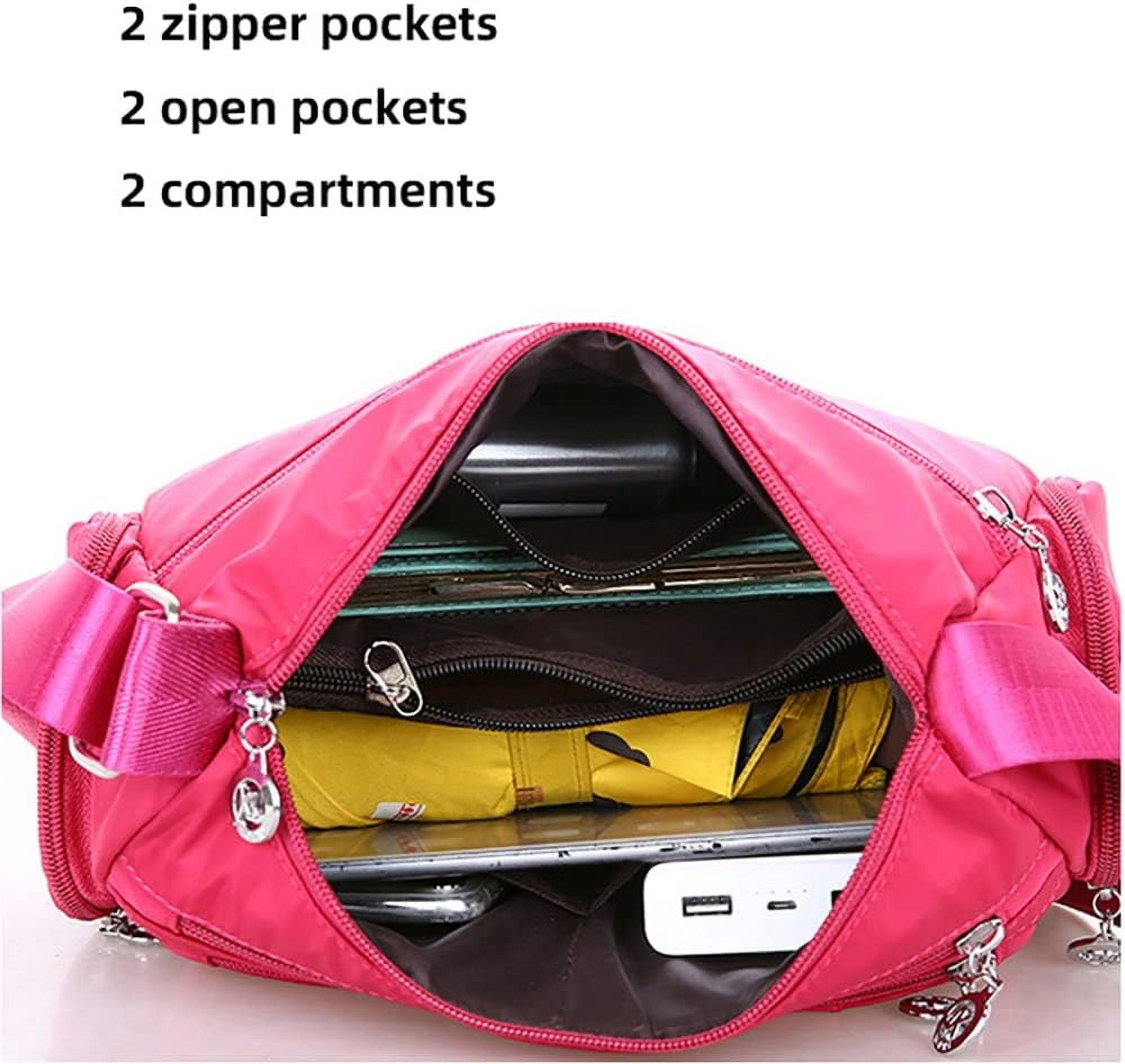 Crossbody Bag for Women Nylon Shoulder Purse Roomy Multiple Pockets Bag Large Capacity Messenger Satchel