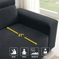thumbnail image 3 of Modern Loveseat Couch, 2-Seat Sofa Couch Tufted Love Seat with Multi-Angle Adjustable Headrest, Comfortable Velvet Loveseat for Living Room, Bedroom, Office, Apartment, Dorm, Studio, Black, 3 of 7