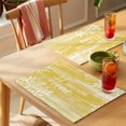 thumbnail image 4 of Vintage Mustard Yellow Placemats Set of 8 Farmhouse Florals Leaf Coastal Sweet Place Mats Indoor Wipeable Table Mats Washable Cloth Dining Table Placemats for Kitchen Holiday Party Decor 13x19 Inch, 4 of 9
