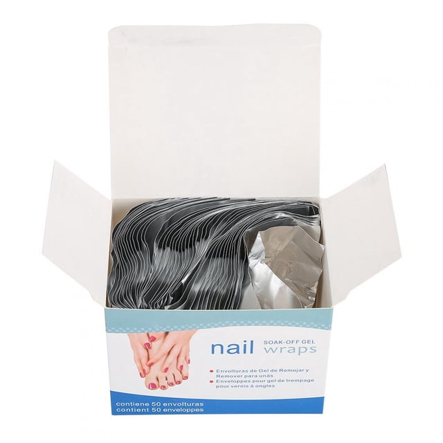 Envolturas de papel de aluminio para quitar esmalte de uñas, 50 unidades de almohadillas de gel para quitar esmalte de uñas, envolturas para quitar esmalte de uñas diseñadas meticulosamente