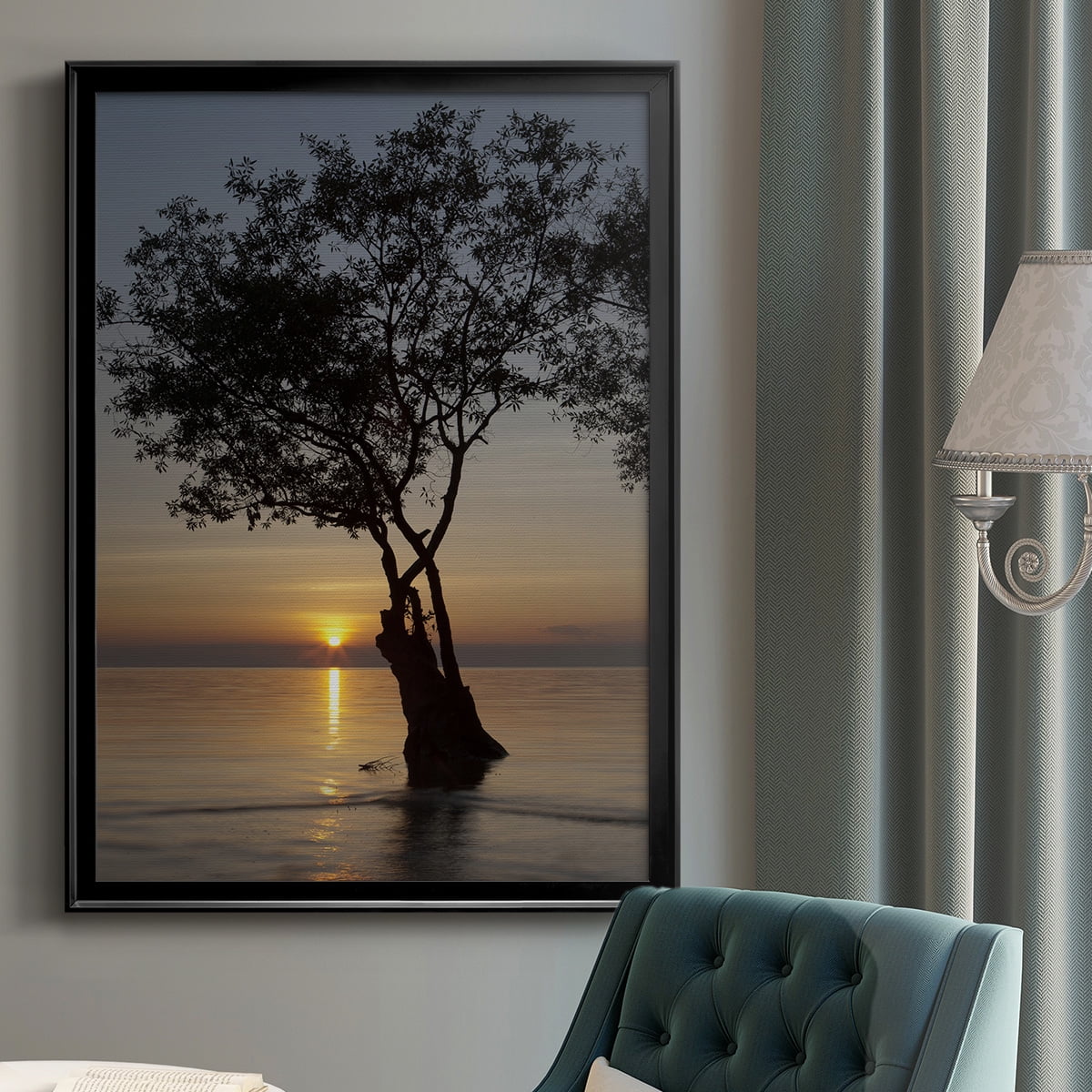 Sunset Silhouette Premium Framed Print - Ready to Hang