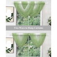 thumbnail image 5 of Waterfall Valances for Windows, Ombre Green White Kitchen Sheer Valance Curtains, Colorful Painting Rod Pocket Elegant Swag Valances for Living Room Bedroom, 47.2"x38.5", 2 Panel, 5 of 8