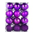 thumbnail image 1 of ELEVENTIME - 24 bolas navideñas de plástico para colgar en el árbol, con lazo para colgar, para fiestas de Halloween, interiores y exteriores, 3 cm (morado), oferta de liquidación, 1 of 8