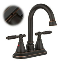 Bathroom Faucet Oil Rubbed Bronze 360 Degree High Arc Swivel Spout 4 Inches Centerset Vanity Faucet Modern 3 Holes Lavatory Faucet NOT INCLUED Drain