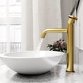 thumbnail image 2 of Ruxton Single Handle Single-Hole Bathroom Vessel Faucet in Matte Brushed Gold, 2 of 12