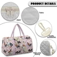 thumbnail image 7 of Garronmavis Large Quilted Duffle Bag for Women, Floral Horse Print Weekender Travel Bag, Carry On Overnight Bag Gym Dance Tote with Luggage Sleeve Zipper Pockets, 7 of 7