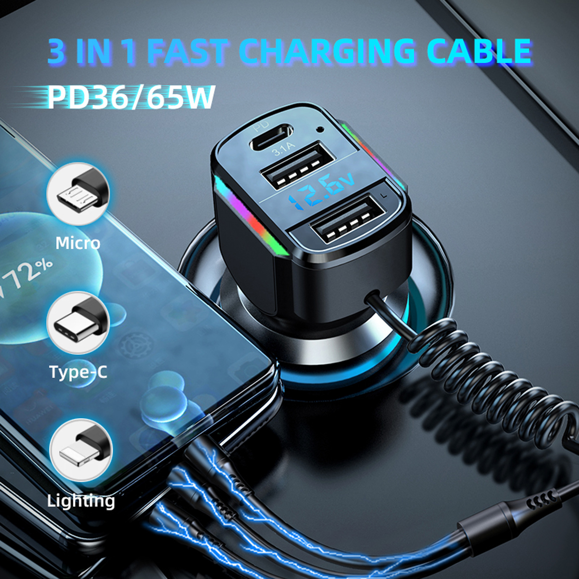 Cargador Coche Usb + Usb-c Puissance 38w Power Delivery Forcell Blanco  Carbono con Ofertas en Carrefour