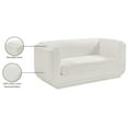 thumbnail image 2 of Meridian Furniture Kimora Cream Linen Textured Fabric Loveseat, 2 of 13