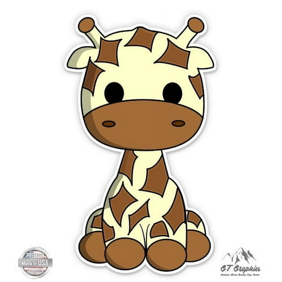 Cute Giraffe - 3" Vinyl Sticker - For Car Laptop I-Pad Phone Helmet Hard Hat - Waterproof Decal
