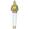 thumbnail image 2 of YEMAK Women's Love Heart Chenille Valentines Crewneck 3/4 Sleeve Casual Pullover Sweater MK3595-OLV/HON-S, 2 of 8