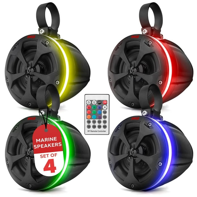 Altavoces todoterreno impermeables Pyle 800 W, 4 pulgadas y 2 vías (2 pares)