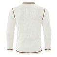 thumbnail image 5 of SAWOBUUN Mens Long Sleeve Ribbed Henley Shirt Slim Fit Color Block Knit Pullover Top Casual Stretch Thermal Undershirt for Fall Winter, 5 of 6