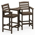 thumbnail image 6 of LOYALICE Balcony Chair Set of 2, Outdoor Adirondack Barstools with Connecting Tray, Coffee, 6 of 9