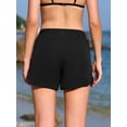 thumbnail image 6 of Asoul Womens High Elastic Waisted Swim Bottoms Mesh Split Board Shorts Drawstring Swim Shorts with Pocket, 6 of 7