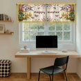 thumbnail image 5 of Happy Easter Tier Curtains 36 Inch Length, Rabbit Eggs Spring Mushrooms Flowers Yellow Cafe Short Curtains for Bathroom Over Sink, Small Kitchen Curtain Light Filtering Drapes 2 Panels 27.5"Wx36"L, 5 of 8