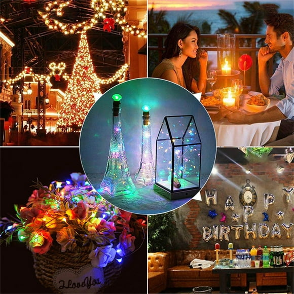 pimelu 6pc LED Solar String Lights Wine Bottle Copper Cork B7I6 Xmas Wire Lamp Winter Savings Up to 60% off