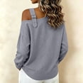 thumbnail image 5 of Purcolt Women's One Shoulder Sweatshirt Long Sleeve Slouchy Pullover with Buckle Strap for Lounge Streetwear Outfits Spring Fall Layering Everyday Tops, 5 of 5