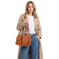 thumbnail image 6 of Gustave Nylon Crossbody Bag for Women Lightweight Water‑Resistant Travel Purse Shoulder Messenger Handbag with Anti Theft Pocket - Orange, 6 of 8