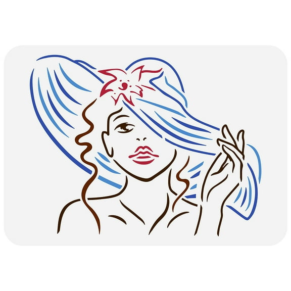 Plastic Drawing Painting Stencils Templates for Painting on Scrapbook Fabric Tiles Floor Furniture Wood Rectangle Human 29.7x21cm 1pc