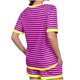 thumbnail image 4 of Camisas de Verano para las Mujeres Cuello Redondo Blusa de Manga Corta Y Elástico de la Cintura Dibujar Cuerda Bolsillo Pantalones Cortos Conjunto, Poliéster, 4 of 9