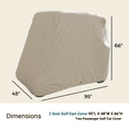 thumbnail image 6 of Covered Living Deluxe 2 Passenger Golf Cart Cover in Taupe roof up to 58", Fits E Z GO, Club Car and Yamaha G mode, also fits Organic transit's ELF, 6 of 6