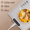 thumbnail image 3 of Foldable Flexible Silicone Household Table Hot Plate, 3-Speed Adjustable Temperature Food Heating Pad US Plug, 3 of 7