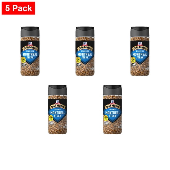 McCormick Grill Mates 25% Less Sodium Montreal Steak Seasoning 3.18 oz - 5 Pack