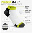 thumbnail image 2 of Athletic Ankle Socks for Men & Women 10 Pairs, Color Block Design with Breathable Comfort for Sports and Everyday Activities, White/Grey/Green, Shoe Size 6-9, 2 of 5