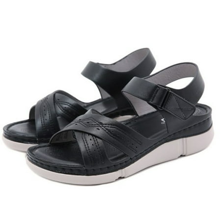 

DAFENGEA Women s Arch Support Anti-slip Platform Sandals Sport Hiking Sandals Adjustable Strap Buckle Slides Comfort Footbed Open Toe Wedge Sandals for Womens
