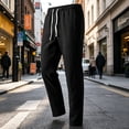 thumbnail image 6 of Jerdar Men's Breathable Elastic Waist Trousers Summer Thin Solid Color Trousers Dress Sweatpants for Men, 6 of 6