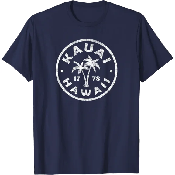 Kauai Hawaii Palm Tree Mens Womens Boys Souvenir T-Shirt