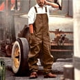 thumbnail image 2 of FAVIPT Mens Work Bib Overalls Baggy Lightweight Jumpsuit Big and Tall Coveralls Loose Fit Cargo Workwear with Snaps Pockets, 2 of 6