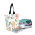 thumbnail image 2 of FORMRS Womens Canvas Tote Bag with Zipper Inner Pocket Shoulder Handbag, Orange Retro Flower, 2 of 7