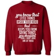 thumbnail image 2 of OXI Crewneck Sweatshirt - Little Things Inside Your Head, Basic Casual Sweatshirts for Men's and Women Fleece Sweatshirt Long Sleeve - Antiquee Cherry X-Large, 2 of 2