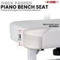thumbnail image 3 of 5 Core Piano Bench 3" Padded Cushioned Stool w Backrest Heavy Duty Musician Chair Height Adjustable, 3 of 5