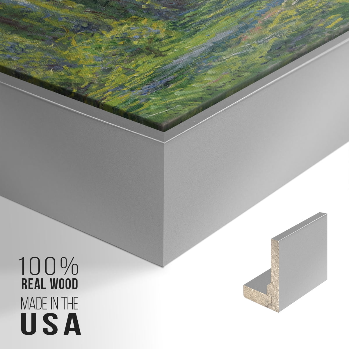 Vintage Landscape-CIV By Wexford Home Framed in Silver Wood Gallery Wrapped Canvas 17 in. x 25 in.