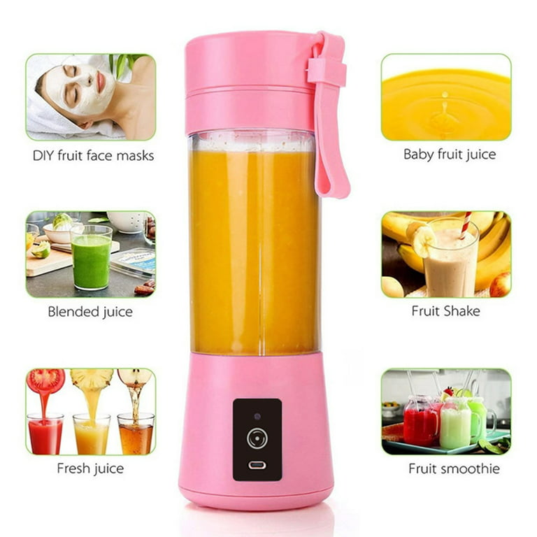 Portable Glass Smoothie Blender, USB Rechargeable Juicer Cup, Single Serve  Fruit Mixer, Multifunctional Small Travel Blender for Shakes and Smoothies