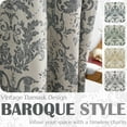 thumbnail image 4 of Curtainking Blackout Curtains for Bedroom Thermal Curtains Floral Patterned Living Room Vintage Country Curtain,84 inch 2 Panels,Dark Grey, 4 of 9