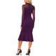 thumbnail image 3 of INSPIRE CHIC Vestido de Mujer Cuerpo Sirena de Manga Larga de Malla Transparente con Cuello Alto XS Púrpura Oscuro, 3 of 6