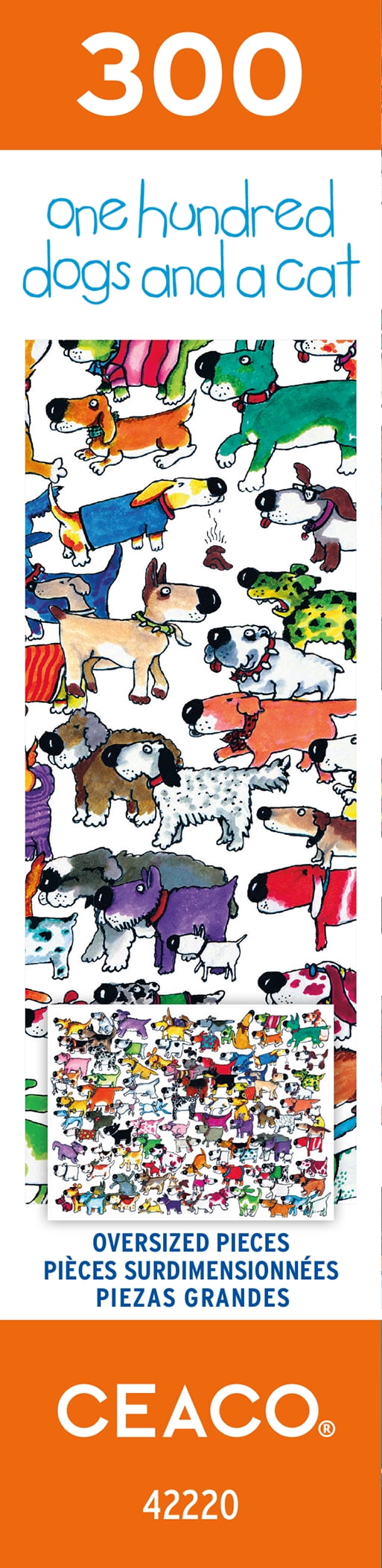 Ceaco - One Hundred And One - One Hundred Dogs And A Cat - 300 Piece Oversized Interlocking Jigsaw Puzzle