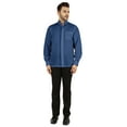 thumbnail image 2 of Bestman Solid Long Sleeve Shirt For Mens Front Double Button Placket Chinese Collar Shirt, 2 of 7