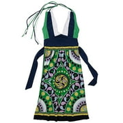 Juniors Scarf Print Triple-Tie Halter Dress