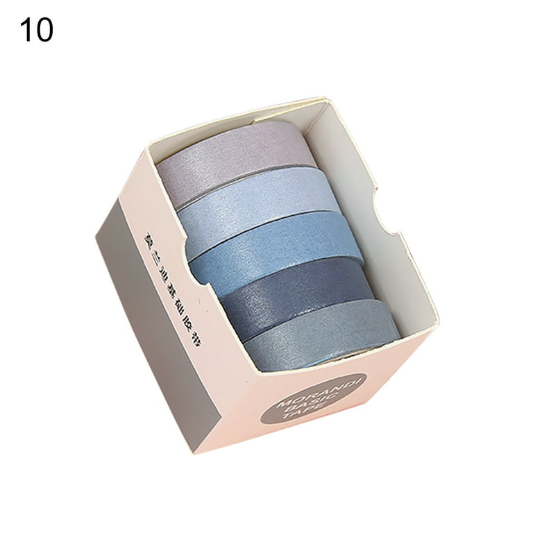 5 Rolls/Set Tape Stylish Bright-colored Washi Exquisite Wide Application Scrapbooking  Tape for Handicraft Blue Washi 