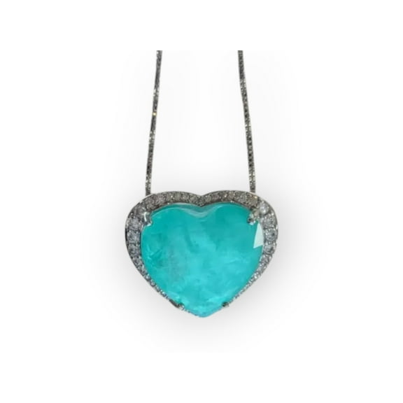 Blue Paraiba Heart Pendant