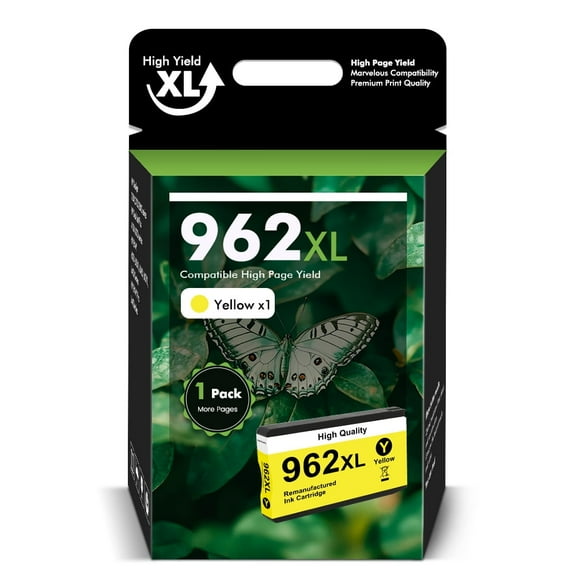 962XL 962 Ink Cartridges Compatible for HP 962 962XL Combo Pack for OfficeJet Pro 9015 9020 9018 9025 9010 9018 9019 Printer ( 1 x Yellow )
