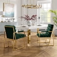 thumbnail image 6 of Inspired Home DC195-02HG2-UE 22 x 27.8 x 37 in. Posh Living Makynlee Upholstered Chair with Stainless Steel Frame, Hunter Green & Gold - Set of 2, 6 of 8
