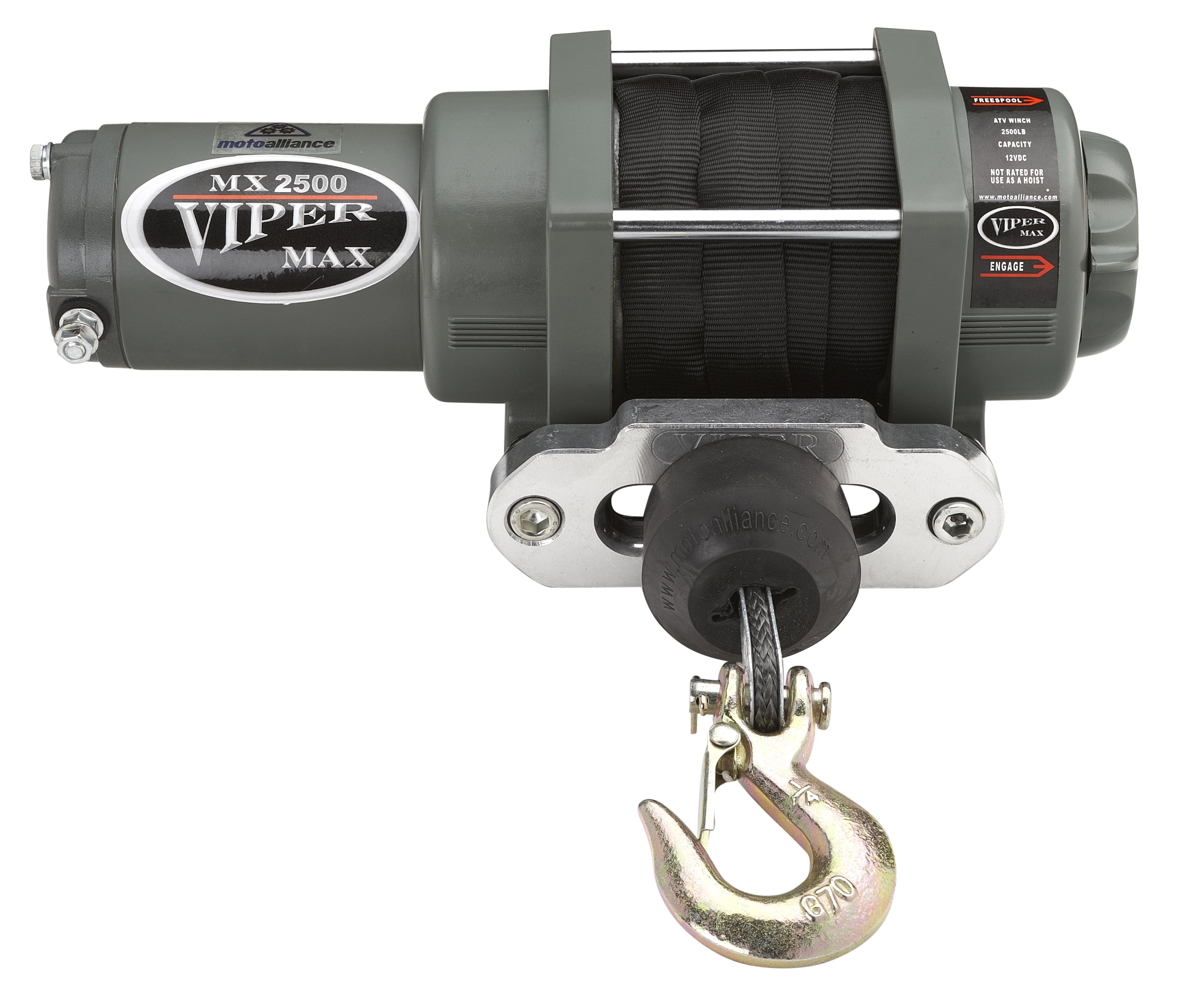 VIPER Max 2500lb ATV/UTV Winch Kit with 50 feet BLACK Synthetic Rope