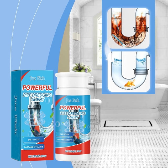 Fiudx Ofertas relámpago Potente agente de dragado de tuberías para limpiar rápidamente los desagües del fregadero, tuberías de cocina y tuberías de inodoro de 150ml