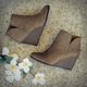 thumbnail image 2 of NECHOLOGY Botas Mujer Adulto Femenino Zapatos Botines de mujer Short Color Cuñas para mujeres Dedo del pie Zipper Solid Round Shoots de mujeres Botas de mujer (Khaki, 9), 2 of 6